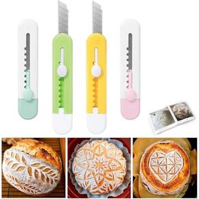XANGNIER Bread Lame Dough Scoring Tool,4 PCS Sourdough Bread Scorer,Bread Making Razor for Homemade Bread with Scoring Patterns Booklet in Kuwait