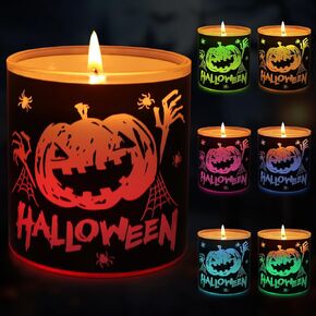 Halloween Candles,Halloween Decorations Indoor,Pumpkin Candle,Fall Decorations for Home,Color Changing Spooky Candle,Funny Gift for Women,Halloween Decor for Room Kitchen Bedroom Table