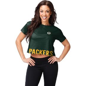 FOCO womens Nfl Team Logo Ladies Fashion Crop Top Shirt, Bottom Line, Medium US
