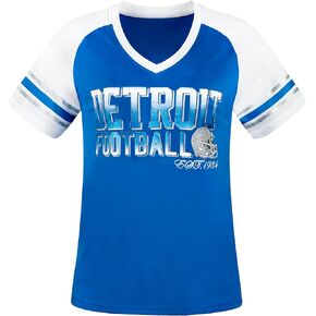 Womens Football Fans Athletic City Raglan T-Shirts - White & Blue