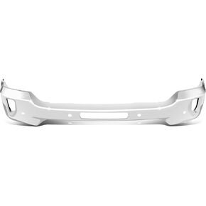 DNA MOTORING BUMP-F-CS16-FB-03-CH Front Bumper with Fog Light Holes Compatible with 2016-2018 Chevy Silverado 1500/2019 Silverado 1500 LD, Chrome