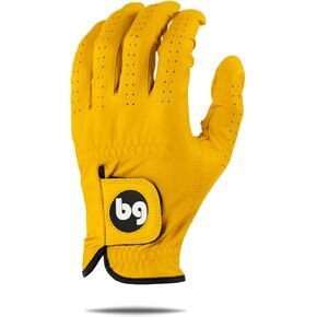Bender Golf Gloves - Golf Accessories for Men - Golf Gloves Men Right Handed Golfer & Left Handed Golfer - Elite Tour (Yellow, Medium-Large, Left)