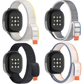4 Packs Compatible with Fitbit Bands for Man Women, Sport Strap Nylon Wristband Replacement for Fitbit Watch Bands