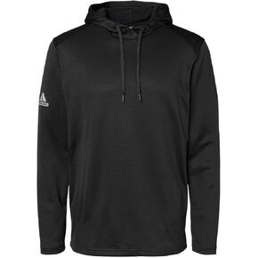 adidas Mens Textured Mixed Media Hooded Sweatshirt, 4XL, Black