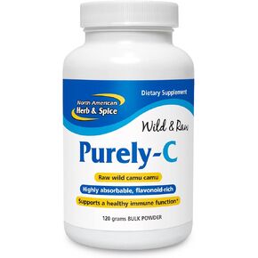NORTH AMERICAN HERB & SPICE Purely-C - 120g Bulk Powder - Raw, Whole Food Vitamin C - Healthy Immune Function - Highly Absorbable, Flavonoid-Rich - Non-GMO - 40 Servings