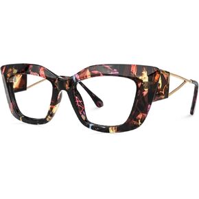VOOGLAM Rectangle Blue Light Blocking Glasses for Women Anti UV Eyestrain Eyewear Walburga