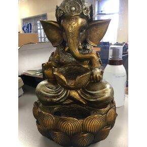 Hi-Line Gift Fountain-Tabletop Lord Ganesh Sculptural Fountain with WT LED