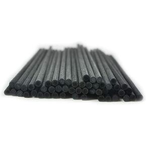 50pcs Fibre Reed Diffuser Sticks, DIY Home Fragrance Scented Oil Sticks (10" x 4mm, Black)