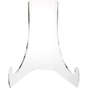 Jowxsx White Small Artwork Display Stand Clear Acrylic Plate Stable Countertop Multi-Functional Holder for Tea Bricks Books Magazines Easels Display Stands