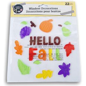 Autumn Gel Clings - Hello Fall with Leaves - 22 Piece
