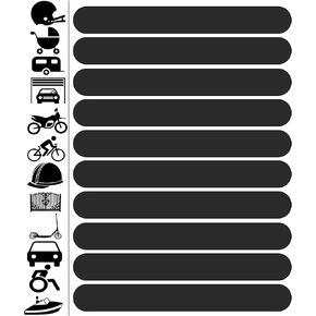 10pcs High Visibility Warning Reflective Stickers Stripes Motorcycle Bike Bicycle Kit Decals Black Reflector Highly Night Safety Sign Visibility Universal Self - Adhesive D 61
