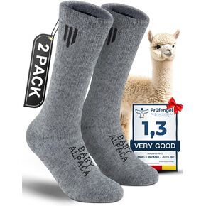 Alpaca Boot Socks 2 pairs for Men and Women,Thick Thermal Winter Hunting Socks Hiking,Moisture Wicking