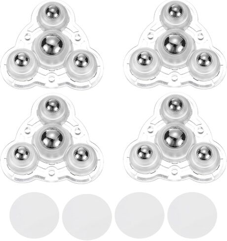 uxcell Self Adhesive Caster Wheels, Plastic/Metal 0.47 x 1.22Inch 360° Swivel Universal Wheel Mini Caster Wheels Rotation Sticky Pulley for Kitchen Cabinet Table(4 Pcs, Black) in Saudi Arabia