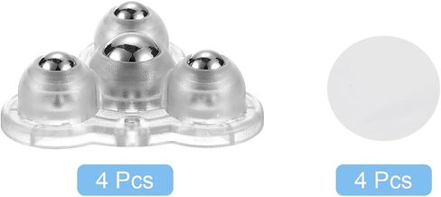 uxcell Self Adhesive Caster Wheels, Plastic/Metal 0.47 x 1.22Inch 360° Swivel Universal Wheel Mini Caster Wheels Rotation Sticky Pulley for Kitchen Cabinet Table(4 Pcs, Black) in Saudi Arabia