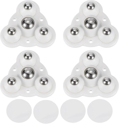 uxcell Self Adhesive Caster Wheels, Plastic/Metal 0.47 x 1.22Inch 360° Swivel Universal Wheel Mini Caster Wheels Rotation Sticky Pulley for Kitchen Cabinet Table(4 Pcs, Black) in Saudi Arabia