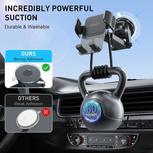 TEKING Car Phone Holder, 2024 Newest Cell Phone Mount [Upgraded & Stable] for Car Windshield Dashboard Air Vent 3 in 1, Hand Free Mount for All Smartphones - Highlights Agri Material(Black) in Saudi Arabia