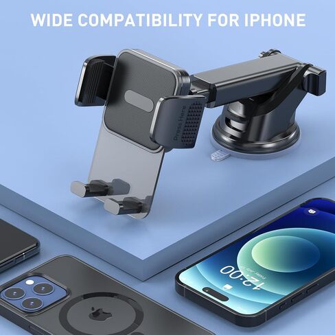 TEKING Car Phone Holder, 2024 Newest Cell Phone Mount [Upgraded & Stable] for Car Windshield Dashboard Air Vent 3 in 1, Hand Free Mount for All Smartphones - Highlights Agri Material(Black) in Saudi Arabia