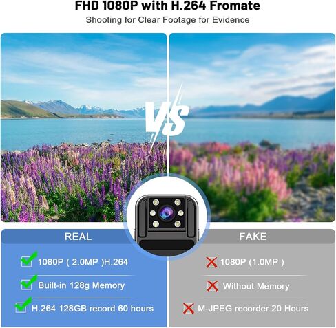 1.4" Screen Body Camera Pro with Audio and Auto Video Night Vision 1080P FHD Mini Police Wearable Body Worn Cam Portable Small Personal Camcorder Sport Action Outdoor Video Recorder(32GB) in Saudi Arabia