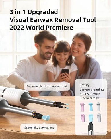 Ear Wax Removal Kit,Bebird Ear Wax Removal Tool,Ear Cleaner with Camera,Ear Cleaner with Tweezer,Ear Cleaner Earwax Removal with 10 Megapixels,Gimbaled Gyroscope,12 Ear Spoon for Ear Cleaning in Saudi Arabia