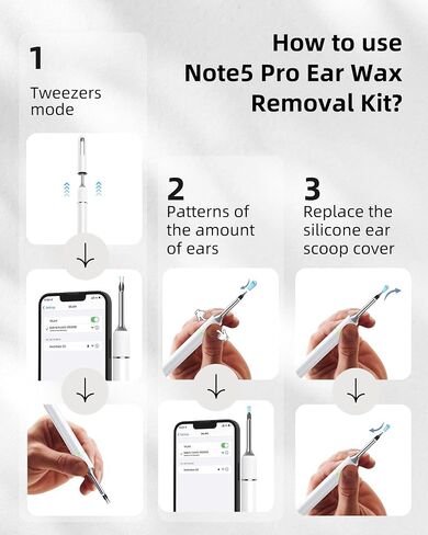 Ear Wax Removal Kit,Bebird Ear Wax Removal Tool,Ear Cleaner with Camera,Ear Cleaner with Tweezer,Ear Cleaner Earwax Removal with 10 Megapixels,Gimbaled Gyroscope,12 Ear Spoon for Ear Cleaning in Saudi Arabia