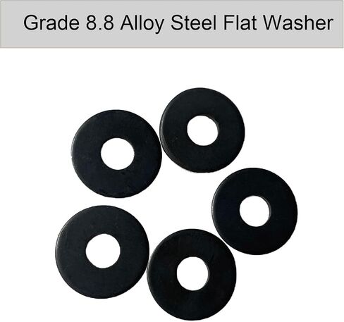 M6 Flat Washers for Screw, 30Pcs M6 x 18 x 2mm Black Oxide Finish Grade 8.8 Alloy Carbon Steel Fasteners Flat Washer for Automotive, Mechanical Industry in Saudi Arabia