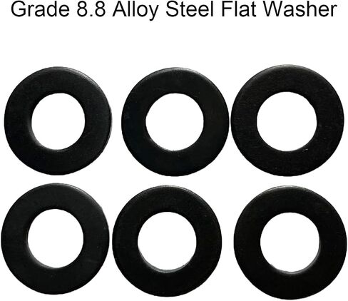 M6 Flat Washers for Screw, 30Pcs M6 x 18 x 2mm Black Oxide Finish Grade 8.8 Alloy Carbon Steel Fasteners Flat Washer for Automotive, Mechanical Industry in Saudi Arabia