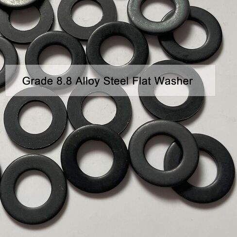 M6 Flat Washers for Screw, 30Pcs M6 x 18 x 2mm Black Oxide Finish Grade 8.8 Alloy Carbon Steel Fasteners Flat Washer for Automotive, Mechanical Industry in Saudi Arabia