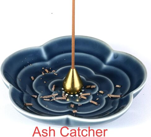 Incense Holder for Sticks, Ceramic Incense Burner, Cherry Blossom Stick Ash Catcher, Incense Cone Holder (Matte Glaze) in Saudi Arabia