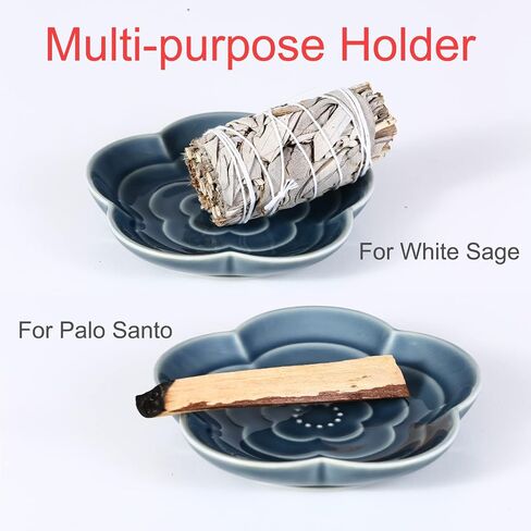 Incense Holder for Sticks, Ceramic Incense Burner, Cherry Blossom Stick Ash Catcher, Incense Cone Holder (Matte Glaze) in Saudi Arabia