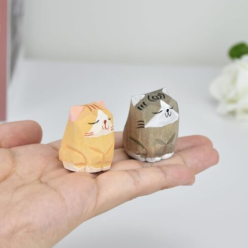 2 Pcs Mini Wood Hippo Figurines Sandalwood Tiny Hippo Statue Decor Cute Handmade Wooden Hippopotamus Sculpture for Home Shelf Desk Decor Hippo Gifts for Women (Black & Green Sandalwood) in Saudi Arabia