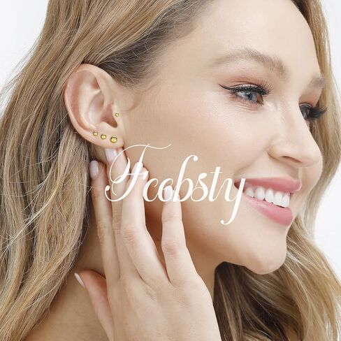 Fcebsty 7 Pairs Silver Studs Earrings 925 Sterling Silver Post Ball Stud Earrings for Women Cartilage Earring Small Silver Stud Earrings for Women Real Gold Ball Studs Nap Earrings 2-8mm in Kuwait