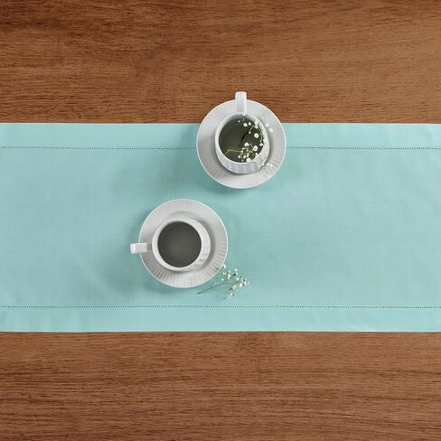 Solino Home Black Table Runner 72 Inches Long – Cotton Linen Hemstitch Fall, Halloween, Thanksgiving Table Runner 14 x 72 Inch – Machine Washable Scarf Dining Table Runner in Saudi Arabia