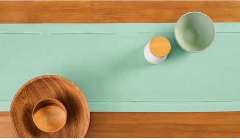 Solino Home Black Table Runner 72 Inches Long – Cotton Linen Hemstitch Fall, Halloween, Thanksgiving Table Runner 14 x 72 Inch – Machine Washable Scarf Dining Table Runner in Saudi Arabia