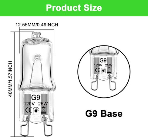 G9 Bulb 40W, 12 Pack G9 Halogen Light Bulbs 2 Pin Base T4 JCD Type 120V Xenon Small Light Bulb for Chandeliers, Range Hood Light, Bathroom Light Bulbs, Cabinet Lights, Dimmable, 2700K Warm White in Kuwait
