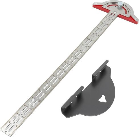 Woodworking Edge Ruler, Precision Woodworking Tools Ruler with Adjustable Protractor Angle Finder, Stainless Steel Carpenter Mark Rule（20 Inch） in Saudi Arabia