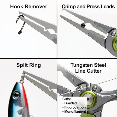 8" Fishing Pliers, Fishing Tool For Anglers, CNC Machined, Dark Silver in Saudi Arabia