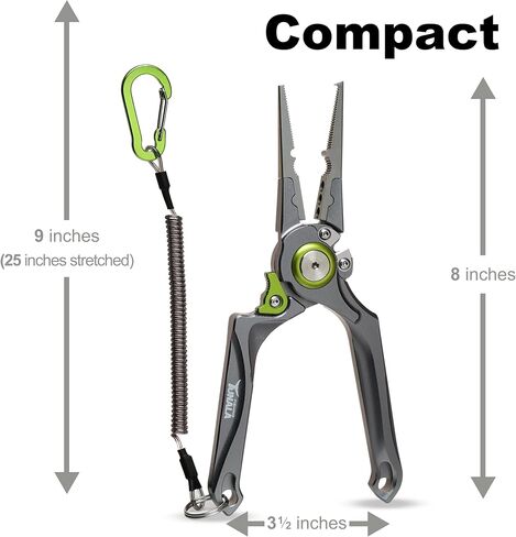 8" Fishing Pliers, Fishing Tool For Anglers, CNC Machined, Dark Silver in Saudi Arabia