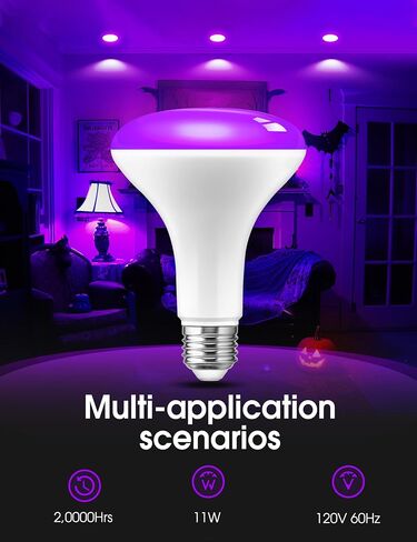 L LOHAS LED Christmas Flood Light Bulbs, [2 Pack], Red Green LED BR30 Flood Light Indoor 65W Equivalent, 11 Watt Colored Can Light Bulbs E26, for New Year, Home Lighting, Holiday Party Decoration in Saudi Arabia