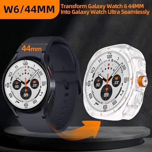 Ultra Case Compatible for Samsung Galaxy Watch 6 Screen Protector Case 40mm Accessories, [Turn 40MM into Ultra Seamlessly],Anti-Scratch Lightweight Bumper Case Cover (Black, Watch6/40MM) in Saudi Arabia