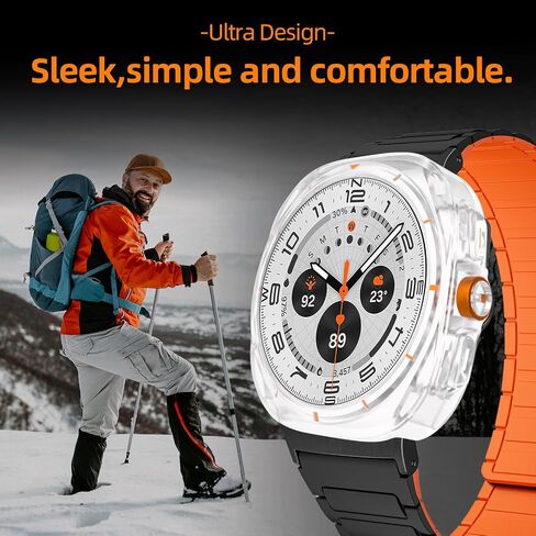 Ultra Case Compatible for Samsung Galaxy Watch 6 Screen Protector Case 40mm Accessories, [Turn 40MM into Ultra Seamlessly],Anti-Scratch Lightweight Bumper Case Cover (Black, Watch6/40MM) in Saudi Arabia