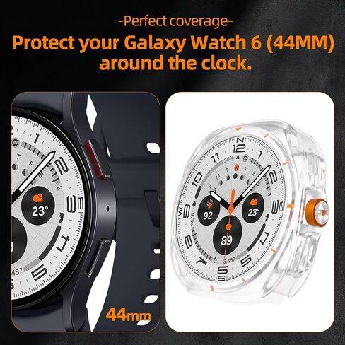 Ultra Case Compatible for Samsung Galaxy Watch 6 Screen Protector Case 40mm Accessories, [Turn 40MM into Ultra Seamlessly],Anti-Scratch Lightweight Bumper Case Cover (Black, Watch6/40MM) in Saudi Arabia