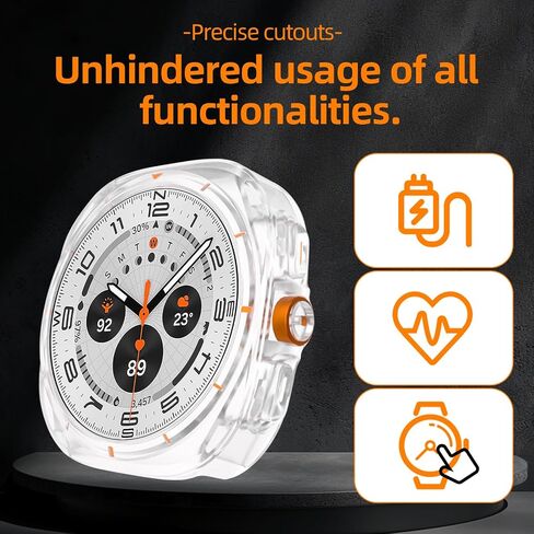 Ultra Case Compatible for Samsung Galaxy Watch 6 Screen Protector Case 40mm Accessories, [Turn 40MM into Ultra Seamlessly],Anti-Scratch Lightweight Bumper Case Cover (Black, Watch6/40MM) in Saudi Arabia