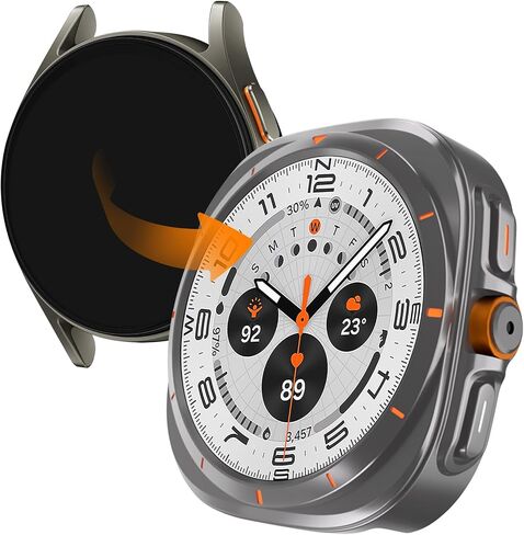 Ultra Case Compatible for Samsung Galaxy Watch 6 Screen Protector Case 40mm Accessories, [Turn 40MM into Ultra Seamlessly],Anti-Scratch Lightweight Bumper Case Cover (Black, Watch6/40MM) in Saudi Arabia
