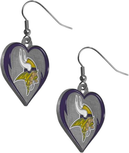 Siskiyou Sports NFL Minnesota VikingsHeart Earrings and Necklace Set, Team Colors, One Size in Saudi Arabia