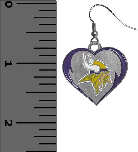 Siskiyou Sports NFL Minnesota VikingsHeart Earrings and Necklace Set, Team Colors, One Size in Saudi Arabia