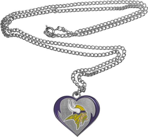 Siskiyou Sports NFL Minnesota VikingsHeart Earrings and Necklace Set, Team Colors, One Size in Saudi Arabia