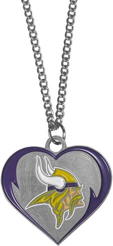 Siskiyou Sports NFL Minnesota VikingsHeart Earrings and Necklace Set, Team Colors, One Size in Saudi Arabia