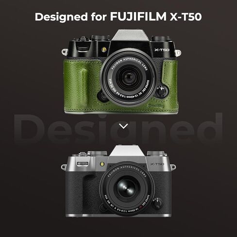 SMALLRIG X-T50 Half Leather Case Kit with Shoulder Strap, Retro Style Leather Camera Half Case with Aluminum Alloy Frame for FUJIFILM X-T50 (Black) - 4709 in Saudi Arabia
