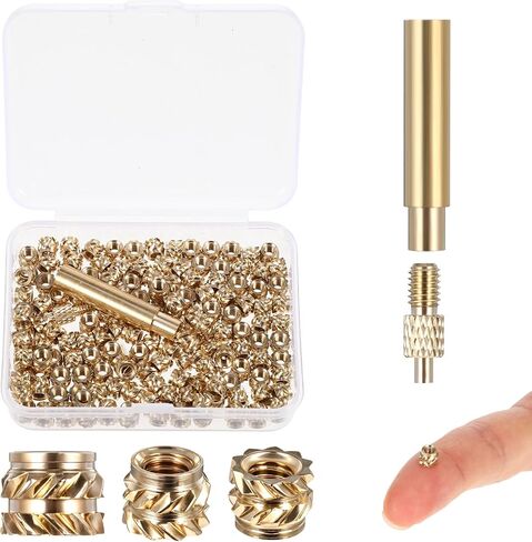 150 Pcs M3 Threaded Inserts for 3D Printing Components, M3x4x5mm Heat Set Inserts for Plastic Parts 3D Printing Brass Nuts Heat Embedment Nut Metric Knurled Nuts Assortment Kit in Saudi Arabia