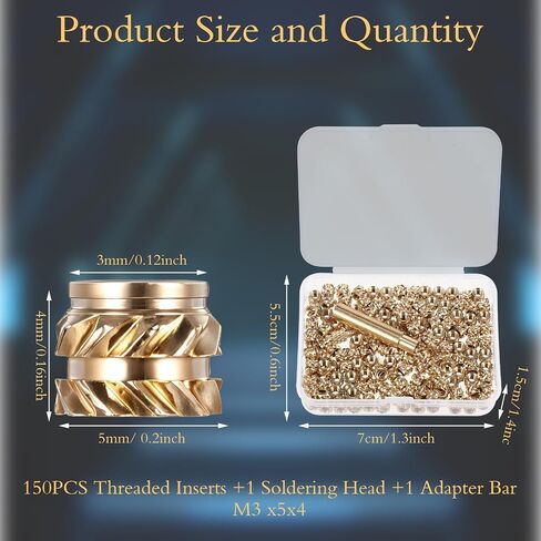 150 Pcs M3 Threaded Inserts for 3D Printing Components, M3x4x5mm Heat Set Inserts for Plastic Parts 3D Printing Brass Nuts Heat Embedment Nut Metric Knurled Nuts Assortment Kit in Saudi Arabia